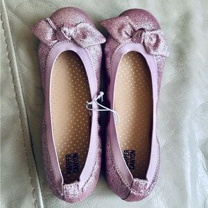 New pink glittery slip on shoes girl 4M